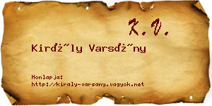 Király Varsány névjegykártya
